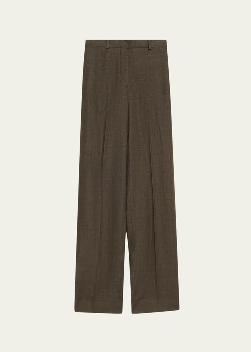 Loro Piana Goldie Structured Linen Wool Trousers