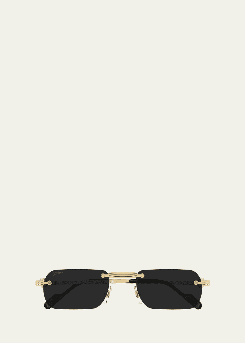 Cartier Men's Rimless Rectangle Sunglasses