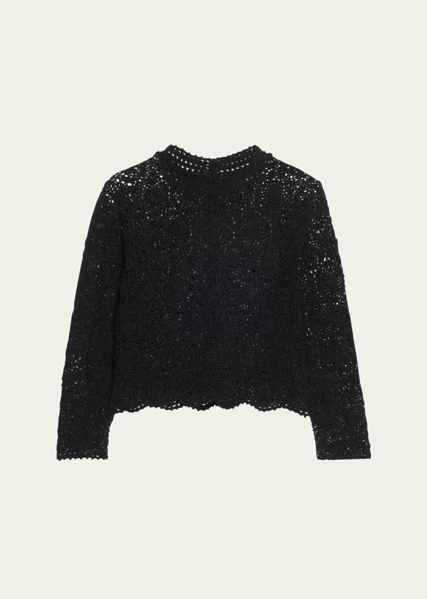 Nili Lotan Gibson Scallop Floral Lace Sweater