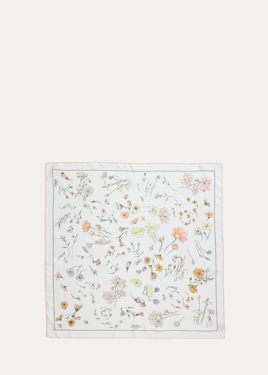 Loro Piana Floral-Print Silk Scarf