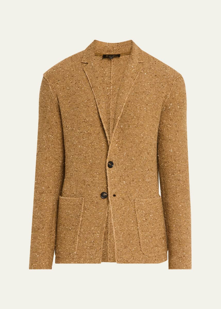 Loro Piana Men's Cernobbio Cashmere and Linen Knit Jacket