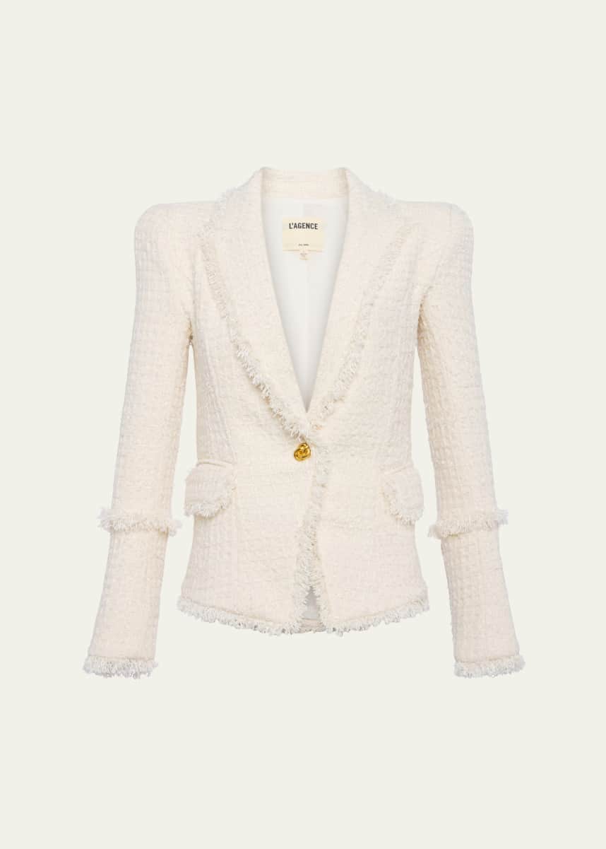 L'Agence Kaisley Waffle Tweed Blazer