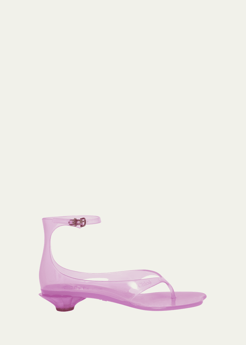 Chloe Jelly Thong Ankle-Strap Sandals