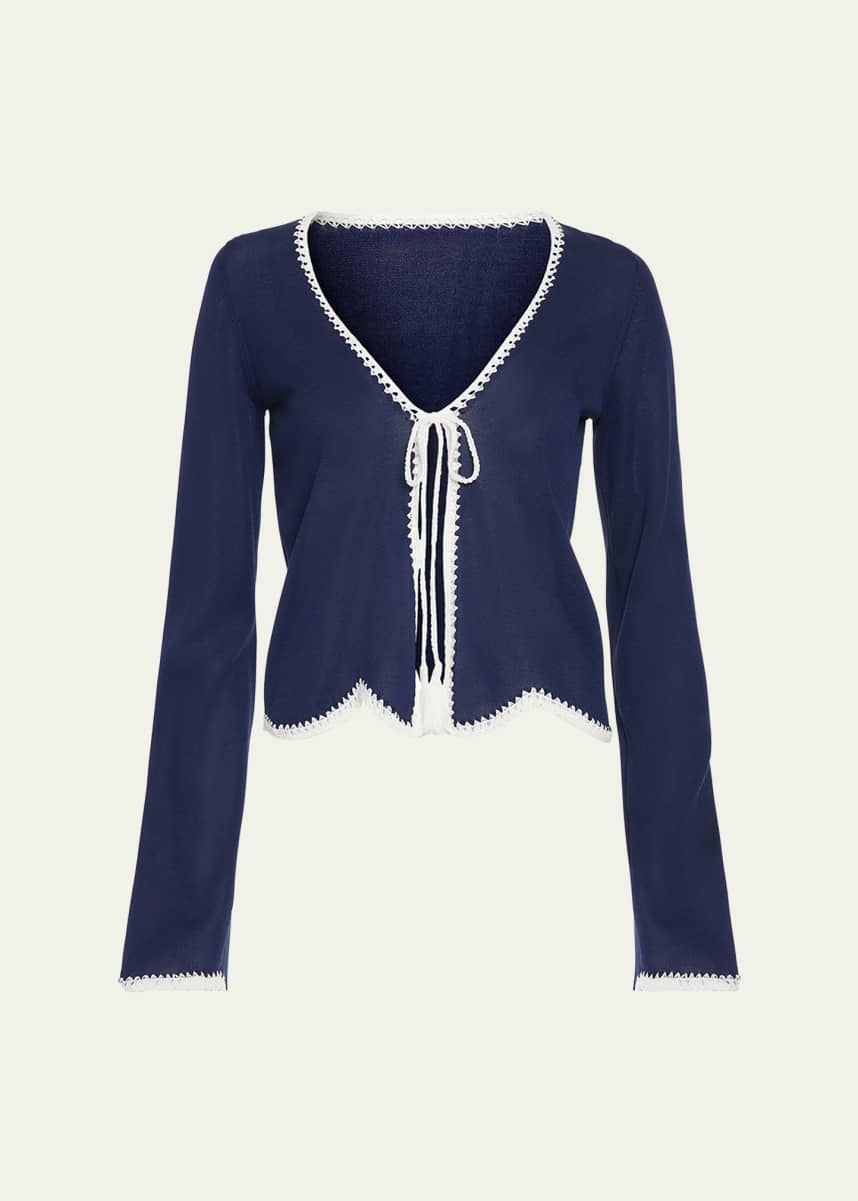 Ramy Brook Tara Crochet-Trim Cardigan
