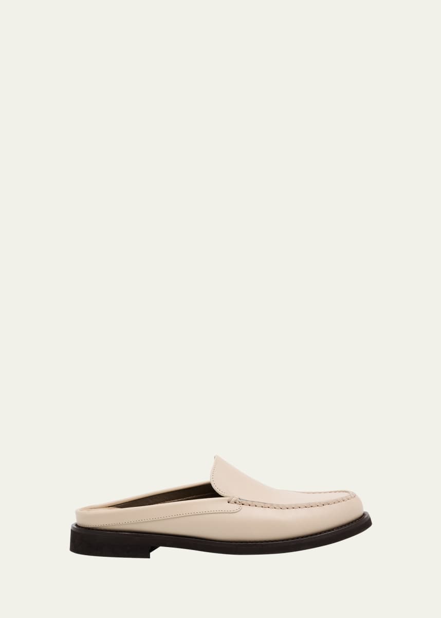 Brunello Cucinelli Calfskin Leather Loafer Mules