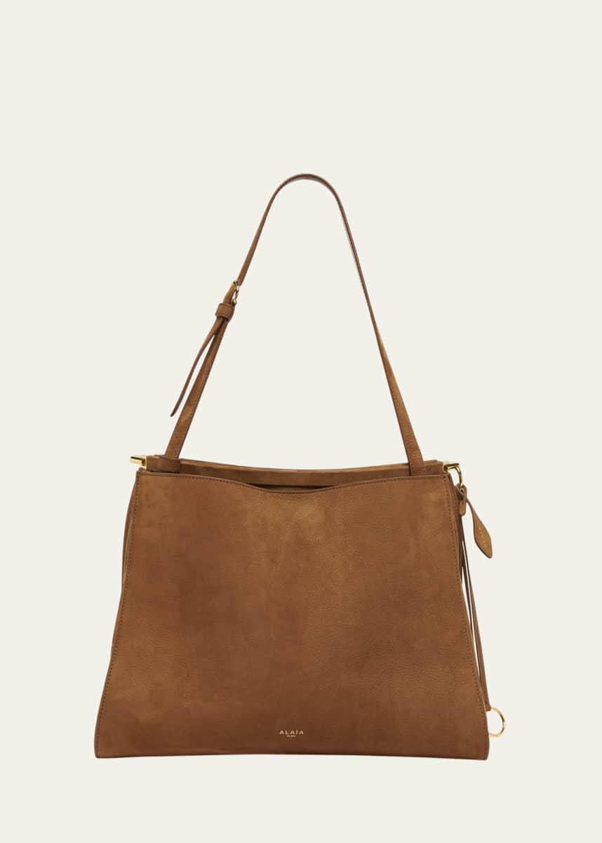 ALAIA Le Click Medium Square Tote Bag in Nubuck Leather