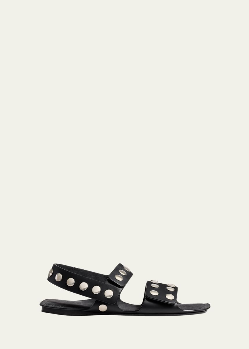 Khaite Boden Studded Leather Dual-Band Sandals