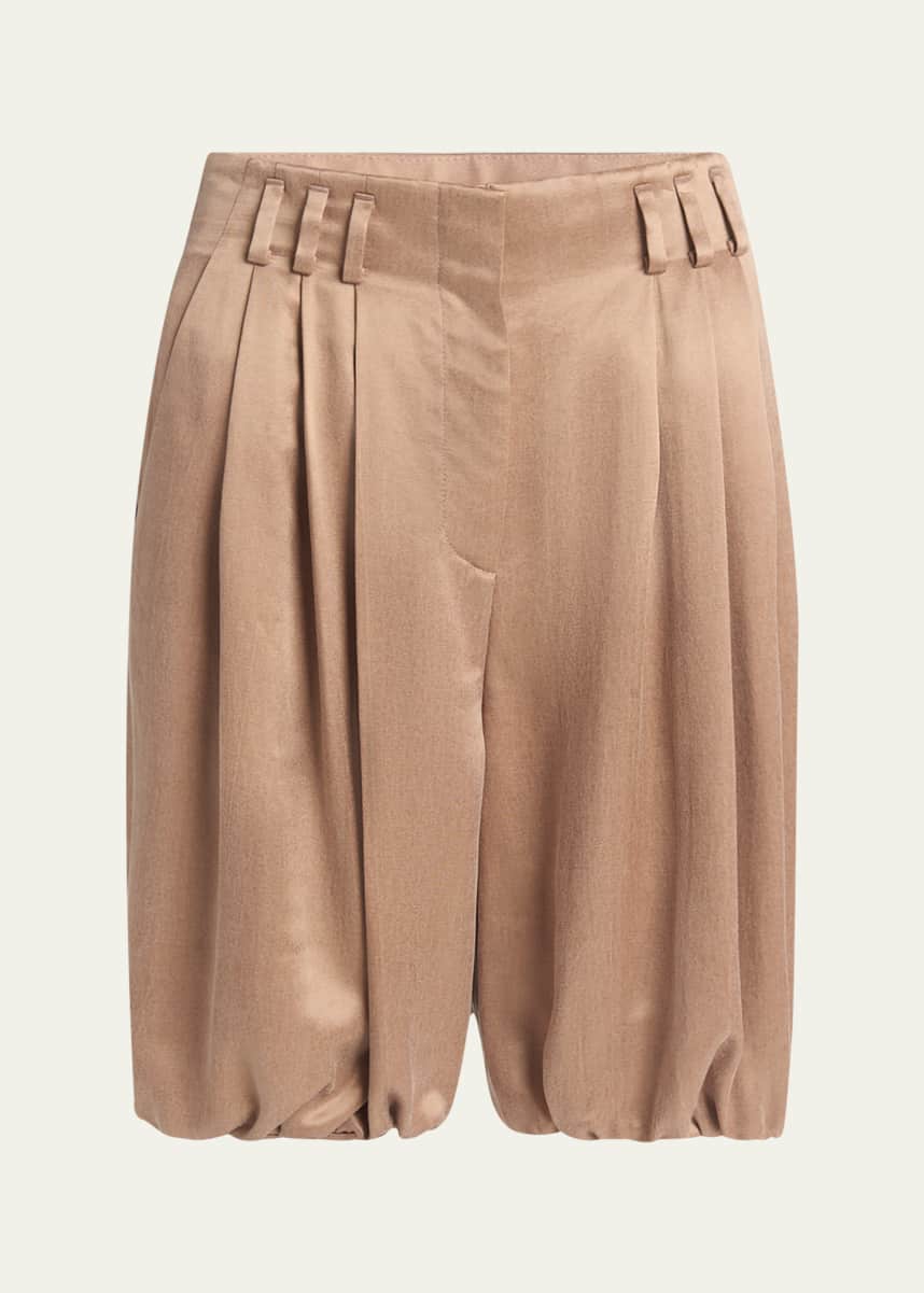 Giorgio Armani Pleated Bubble Viscose Shorts