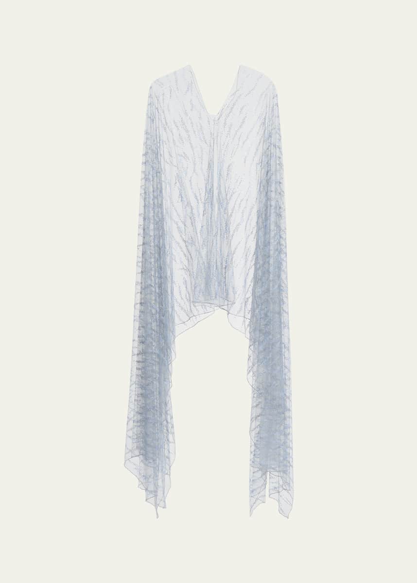 Giorgio Armani Embellished Sheer V-Neck Cape