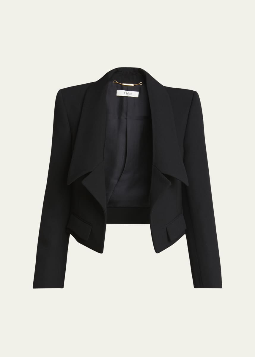 Chloe Wool Gabardine Crop Jacket