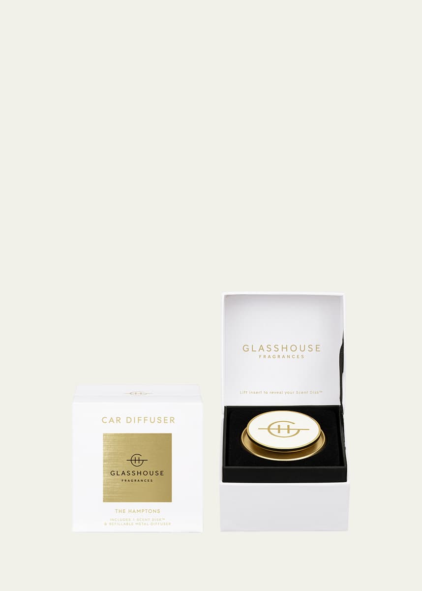 GLASSHOUSE FRAGRANCES Gold Car Diffuser, The Hamptons