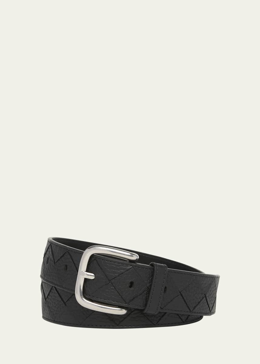 Bottega Veneta Men's Intrecciato Leather Belt
