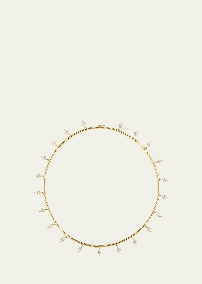 Emily P. Wheeler 18K Yellow Gold Tilly Fringe Statement Necklace with Diamonds, 16"L