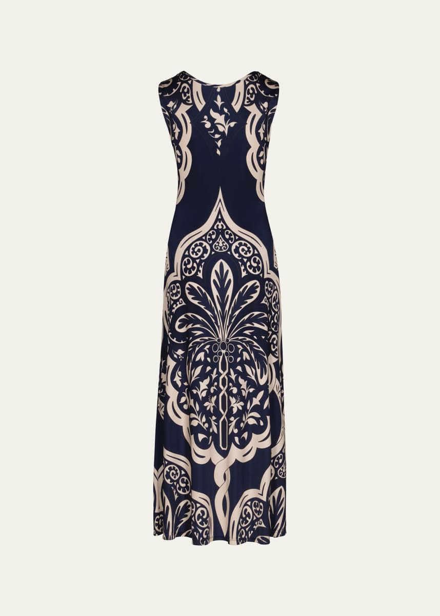 Johanna Ortiz Voyage Reversible Twist-Front Cut-Out Maxi Dress