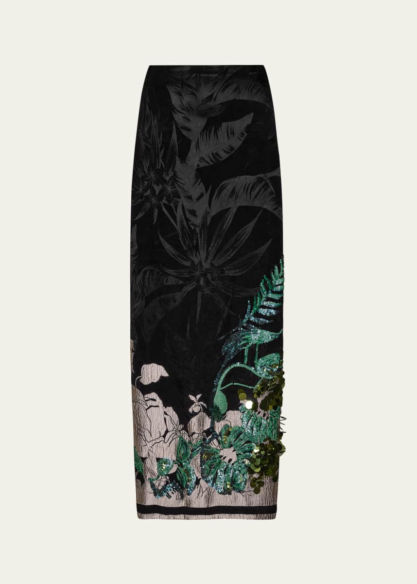 Johanna Ortiz Andalusian Echoes Sequined Beaded Maxi Skirt