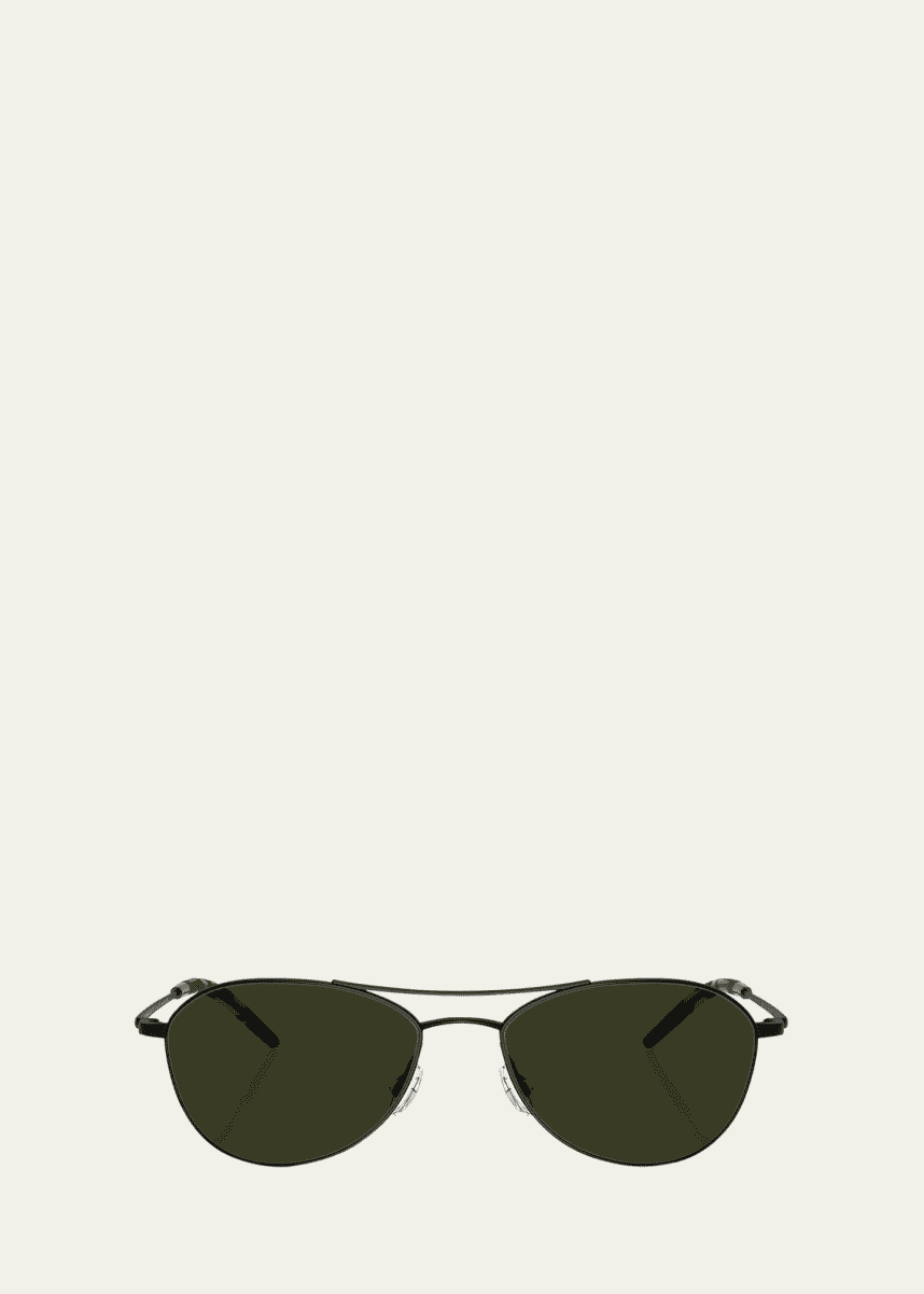 Oliver Peoples Aero II Steel Aviator Sunglasses