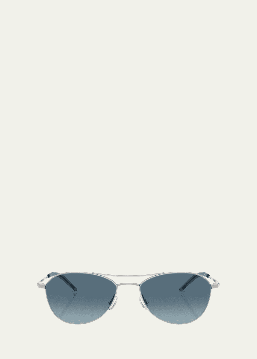 Oliver Peoples Aero II Steel Aviator Sunglasses