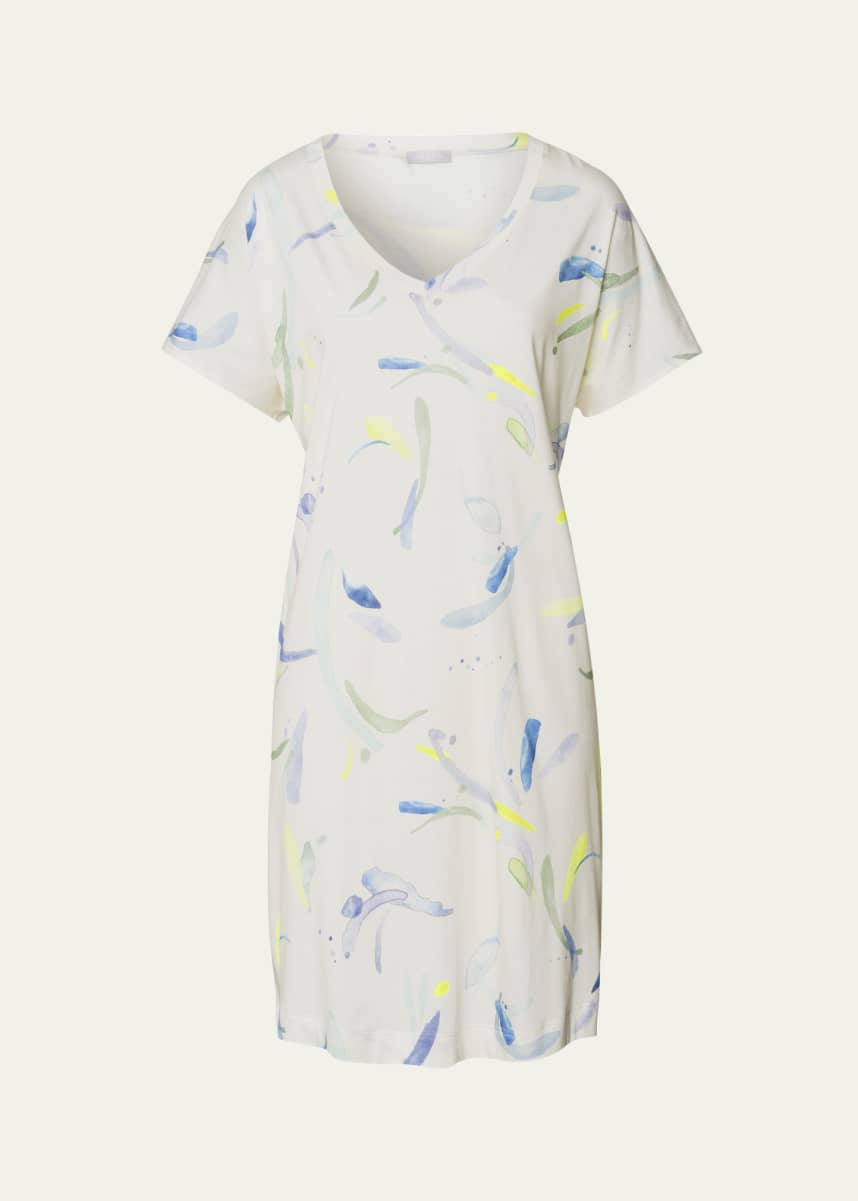 Hanro Watercolor-Print Sleep & Lounge Nightgown