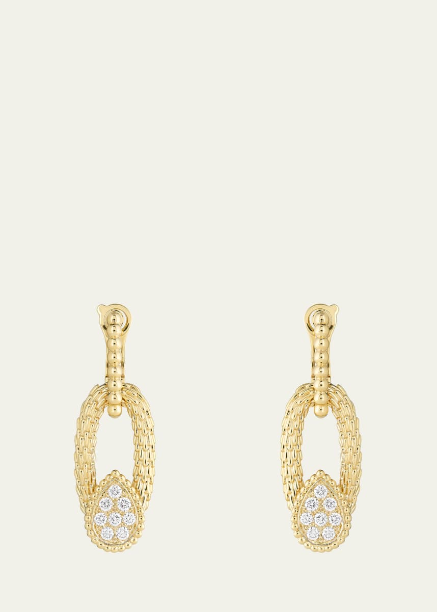 Boucheron Serpent Boheme 18K Yellow Gold Diamond Pendant Earrings