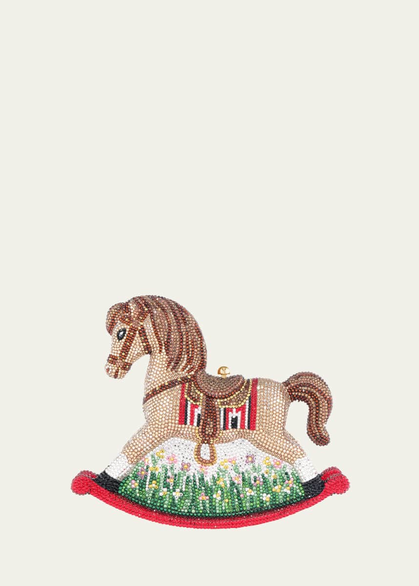 Judith Leiber Couture Rocking Horse Crystal Clutch Bag