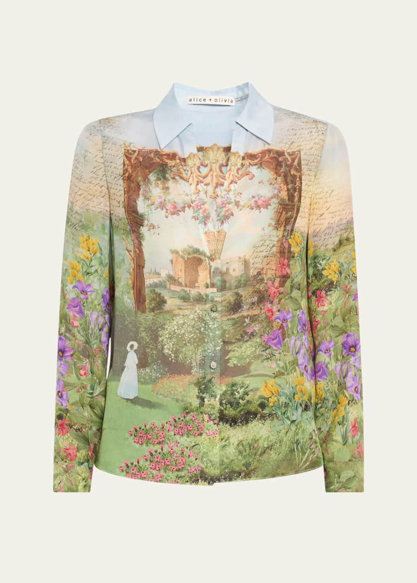 Alice + Olivia Dusk to Dawn Eloise Button-Front Blouse