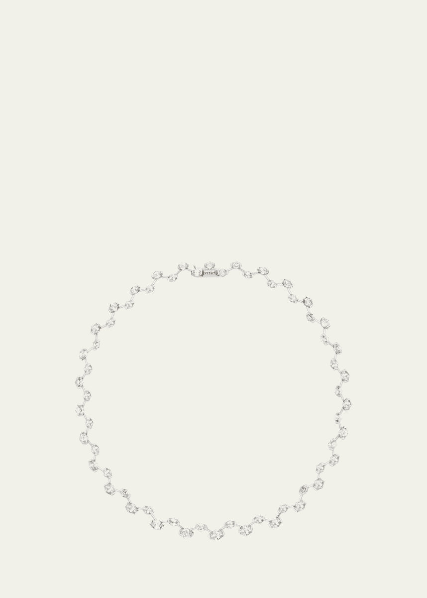 Paul Morelli Platinum Diamond Oblong Hexagonal Prisma Necklace