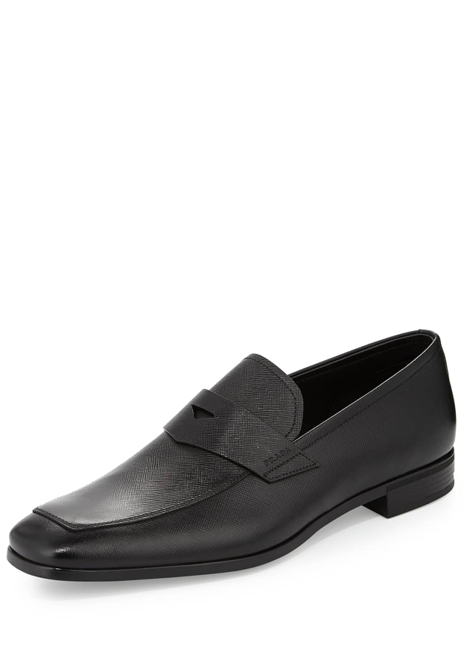 Image 1 of 1: Saffiano Penny Loafer, Black