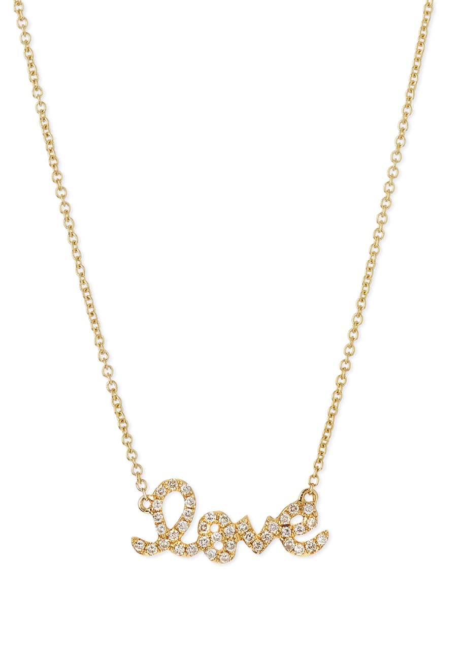 Image 1 of 1: 14k Gold Diamond Love Pendant Necklace