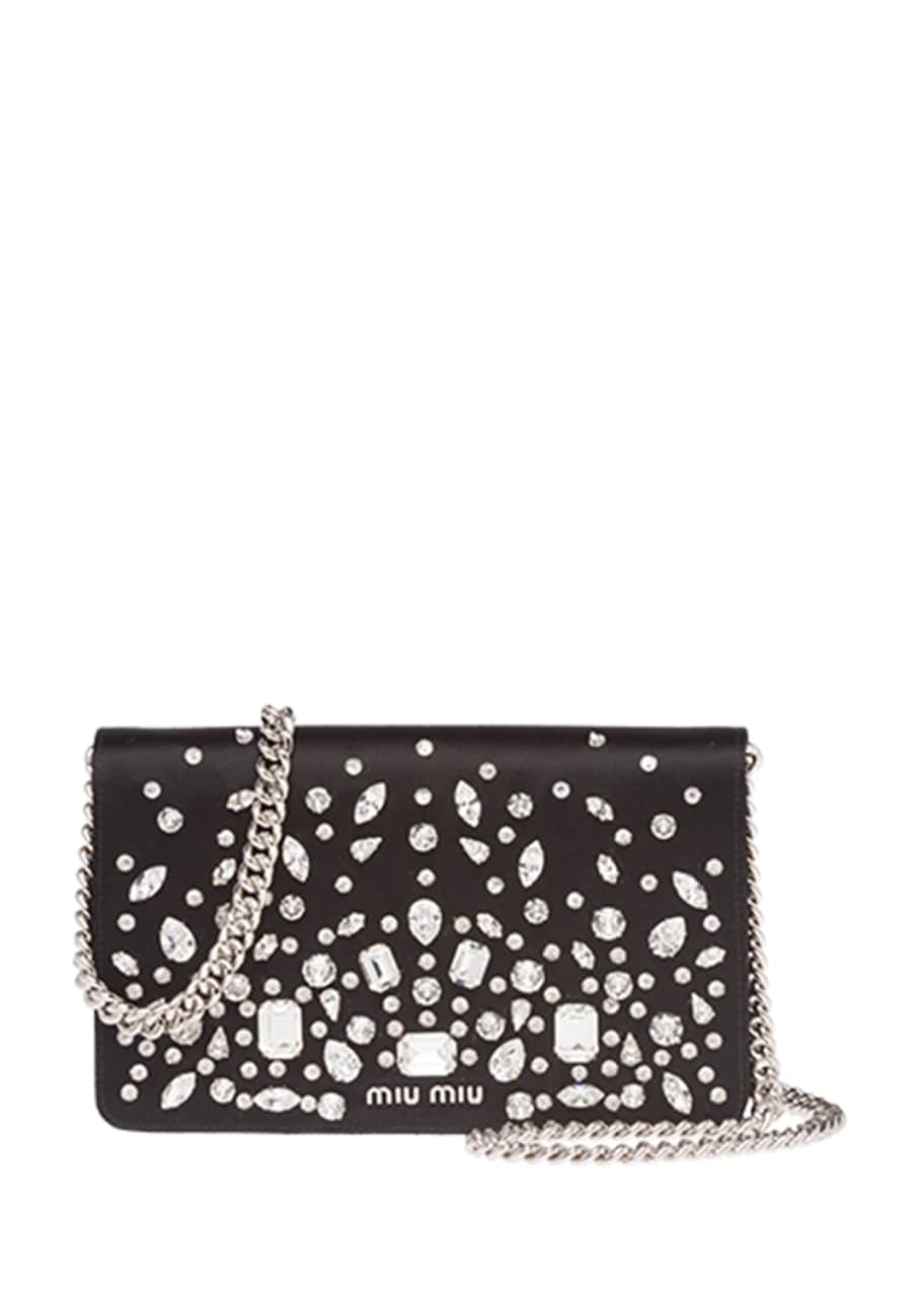 Image 1 of 1: Delice Crystal-Embellished Wallet-on-Chain