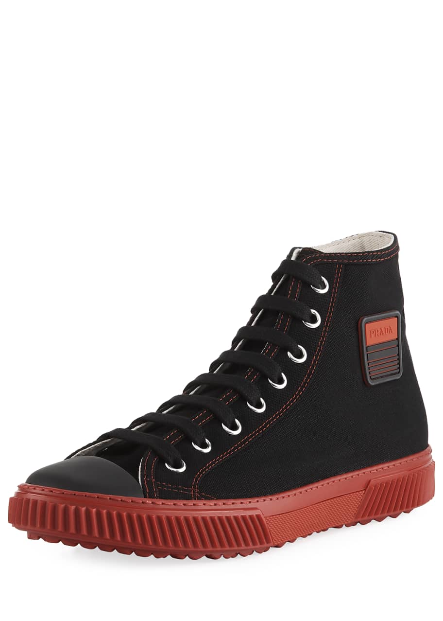 Image 1 of 1: Men's Canapa Canvas High-Top Sneakers