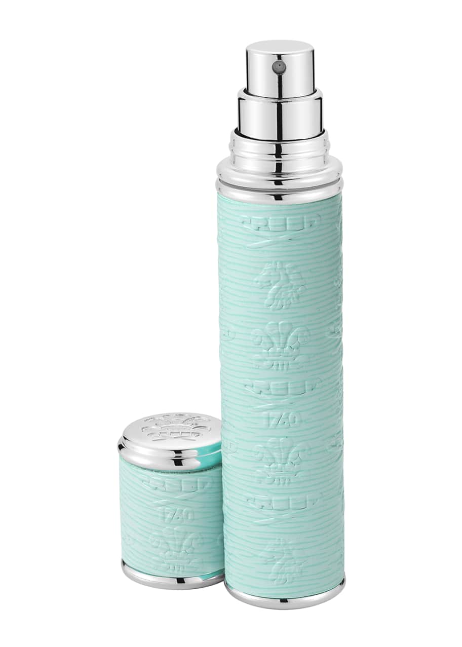Image 1 of 1: Pocket Atomizer in Turquoise Leather with Silver Trim, .3 oz./ 10 mL