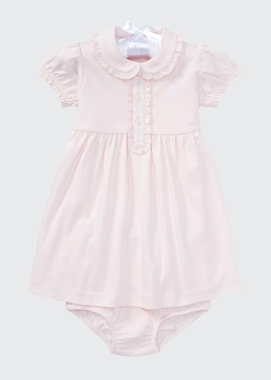 Image 1 of 1: Cap-Sleeve Pima Polo Dress w/ Bloomers, Size 9-24 Months