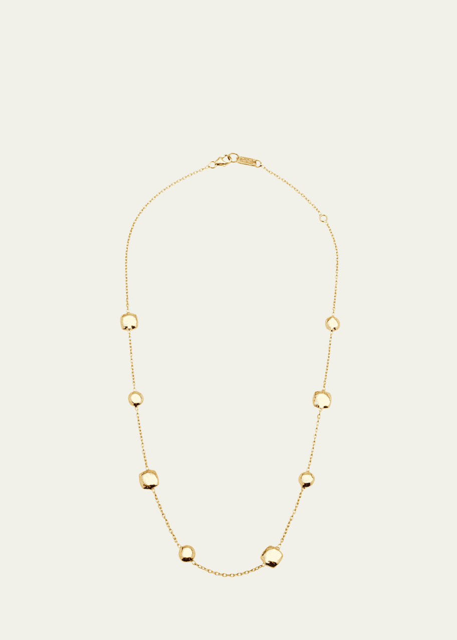 Image 1 of 1: Short Hammered Pinball Chain Necklace in 18K Gold