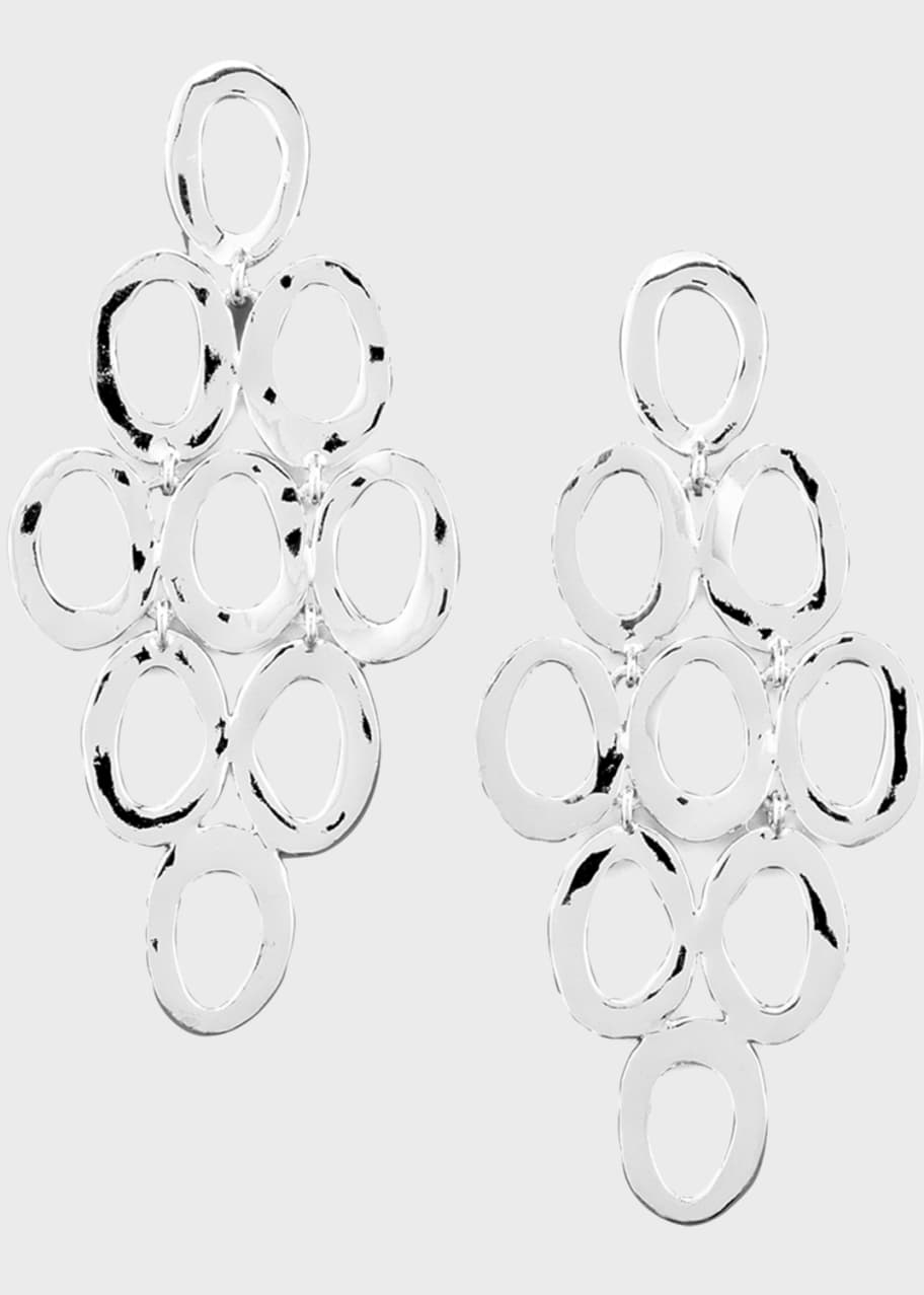 Image 1 of 1: Open Oval Cascade Earrings in Sterling Silver