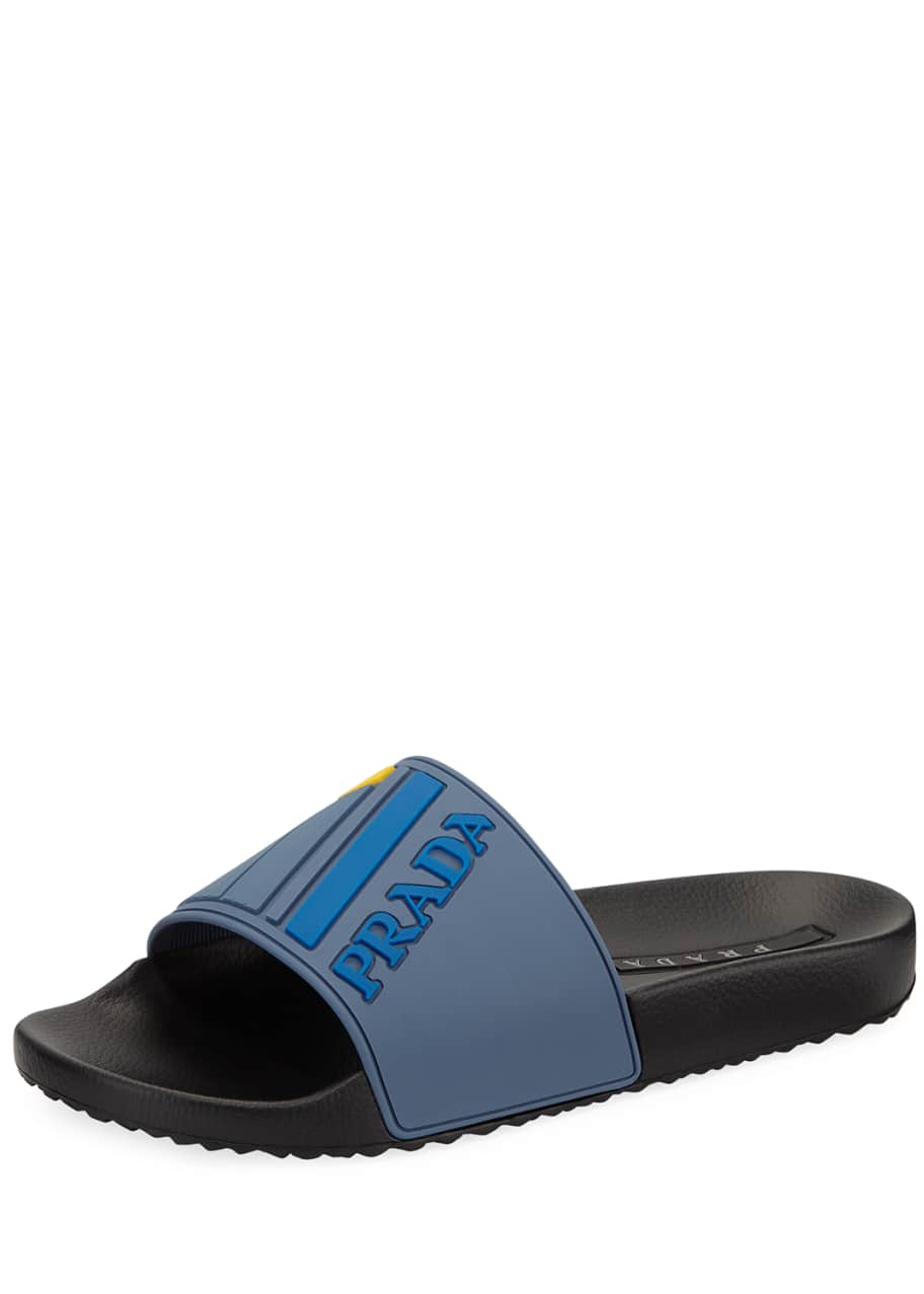 Image 1 of 1: Men's Logo Rubber Slide Sandals