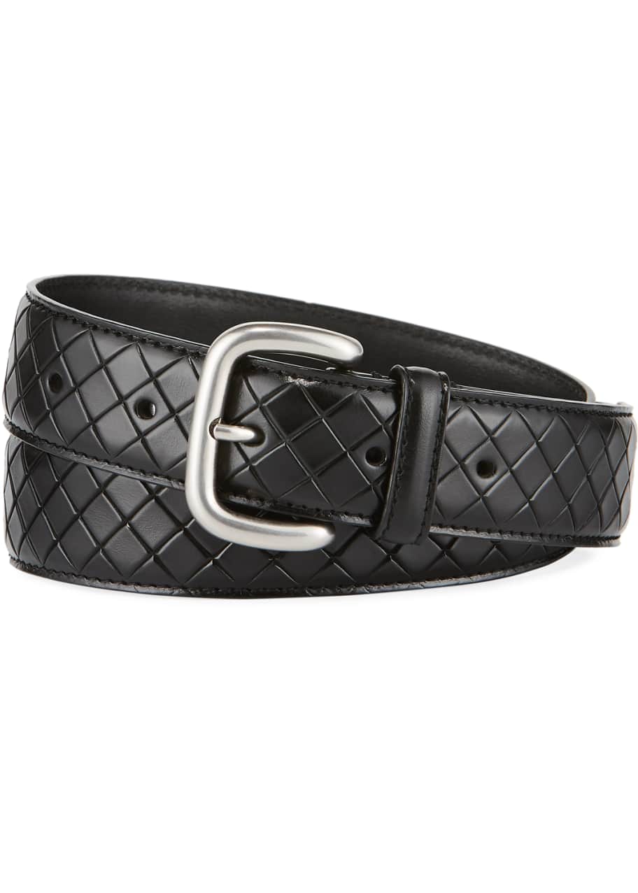 Image 1 of 1: Scolpito Scored Leather Belt