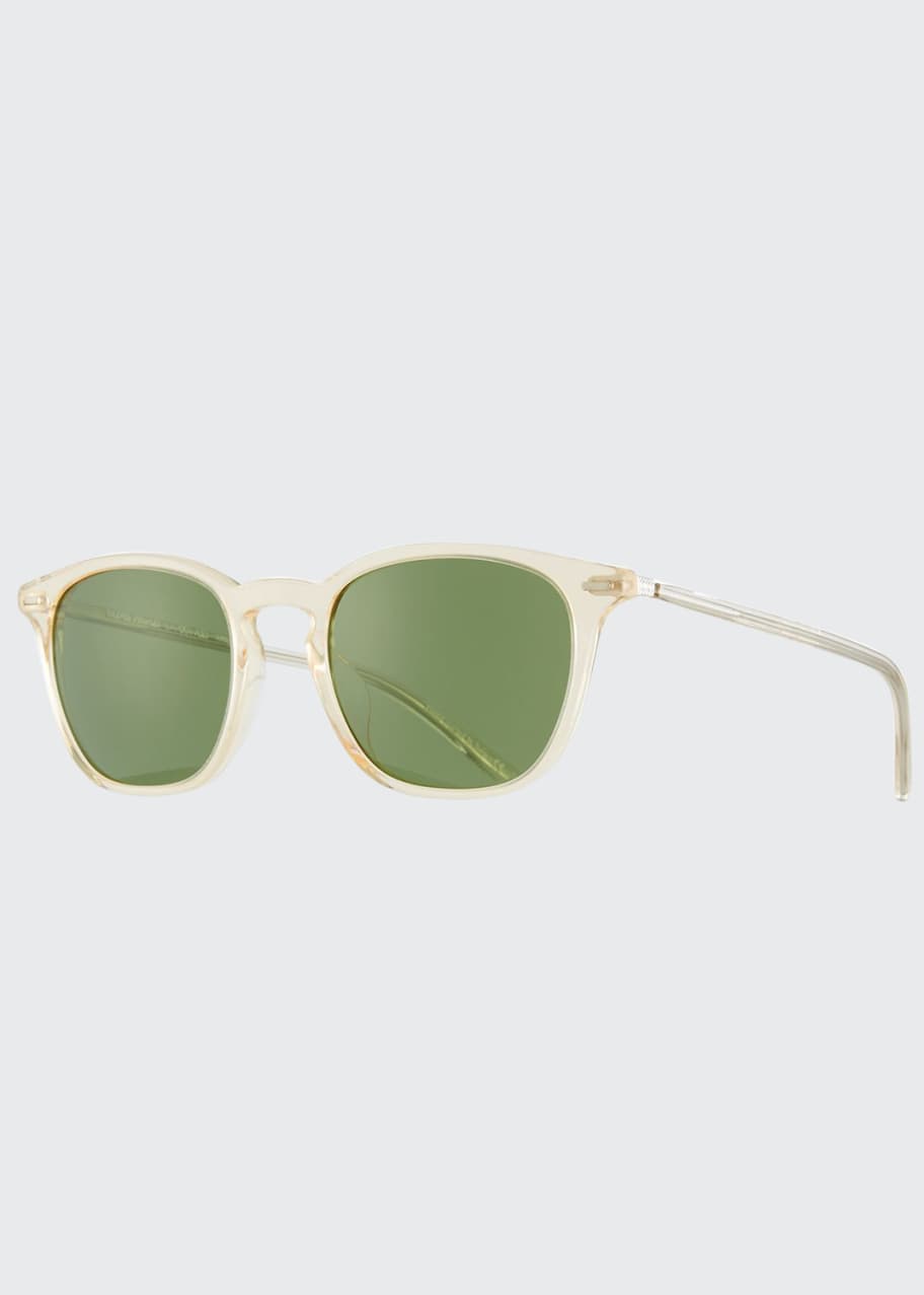 Image 1 of 1: Heaton Square Acetate Sunglasses, Buff/Green