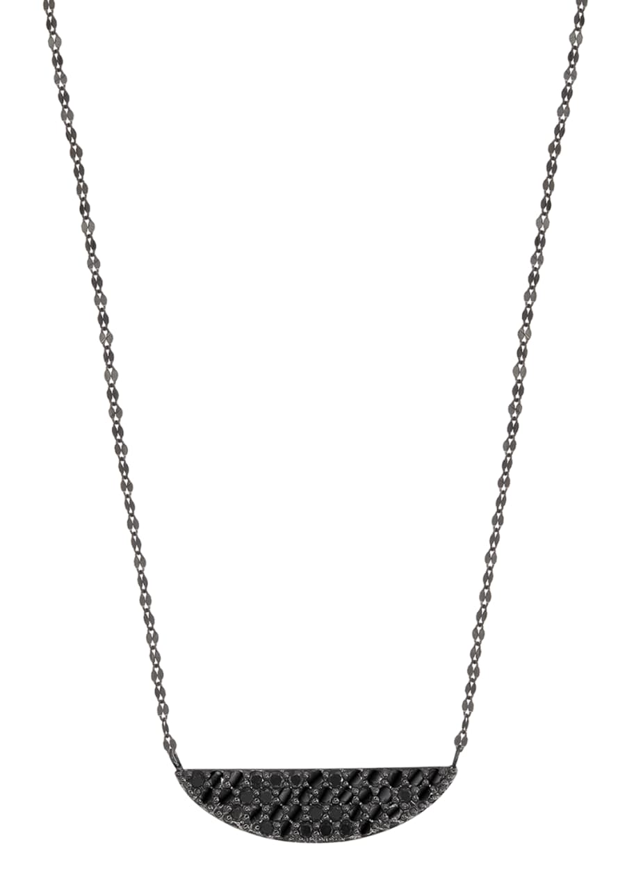 Image 1 of 1: Reckless 14K Black Gold Crescent Necklace with Black Diamonds