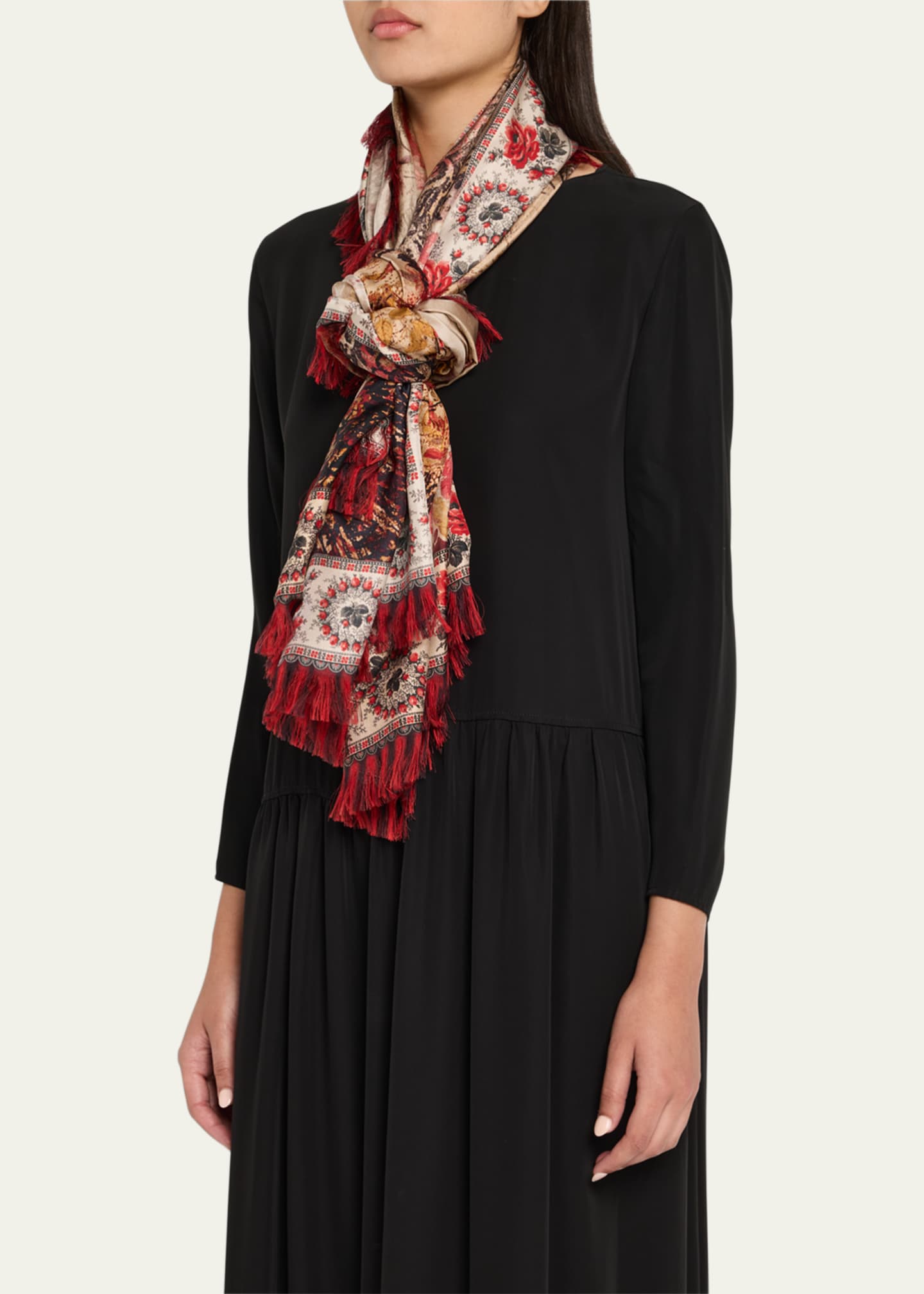 Pierre-Louis Mascia Mascia Aloe Ultrawash Silk Scarf Image 3 of 4