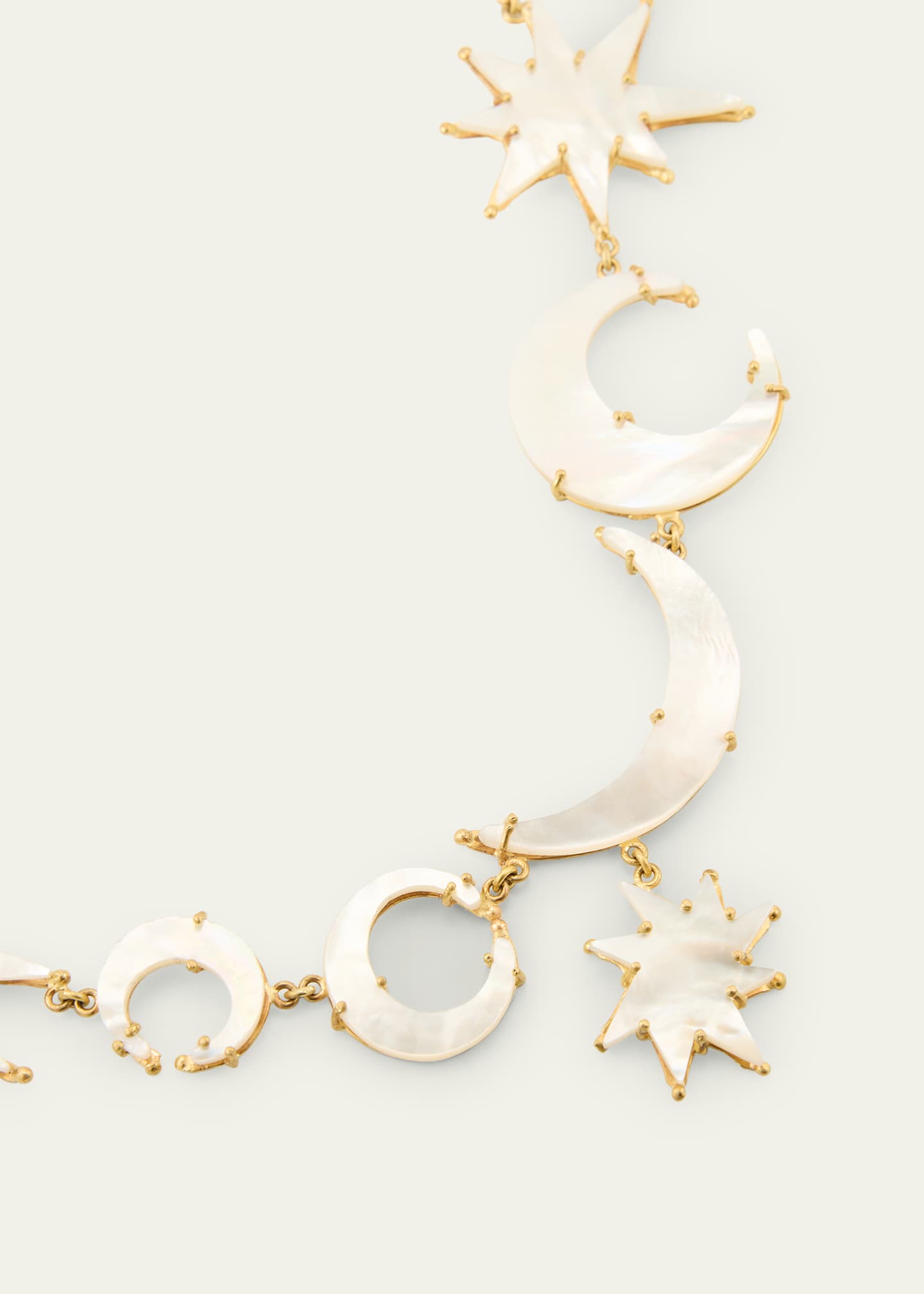 JUDY GEIB 18K Yellow Gold Sun and Moon Mother-of-Pearl Statement Necklace Image 3 of 4