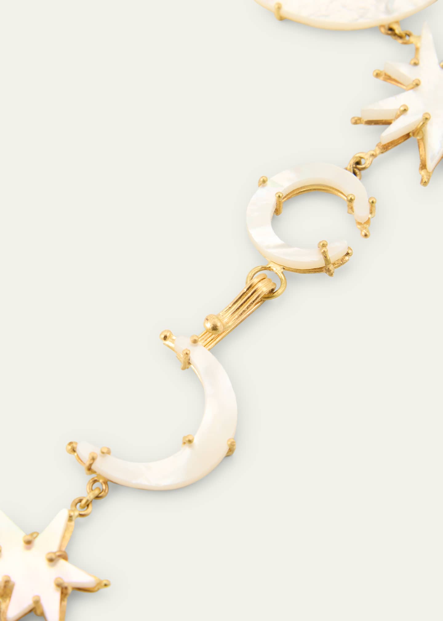 JUDY GEIB 18K Yellow Gold Sun and Moon Mother-of-Pearl Statement Necklace Image 4 of 4