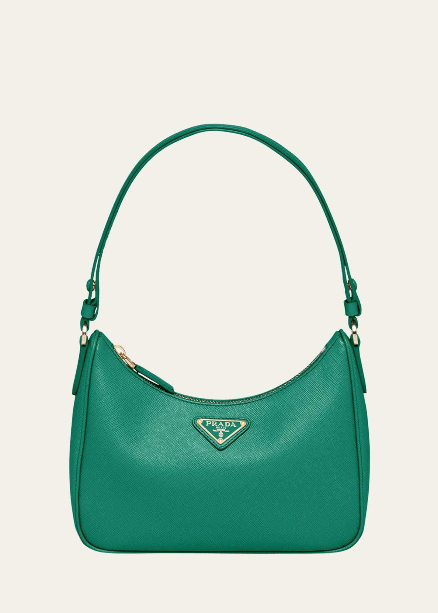 Prada Mini Saffiano Leather Shoulder Bag with Adjustable Strap Image 1 of 5