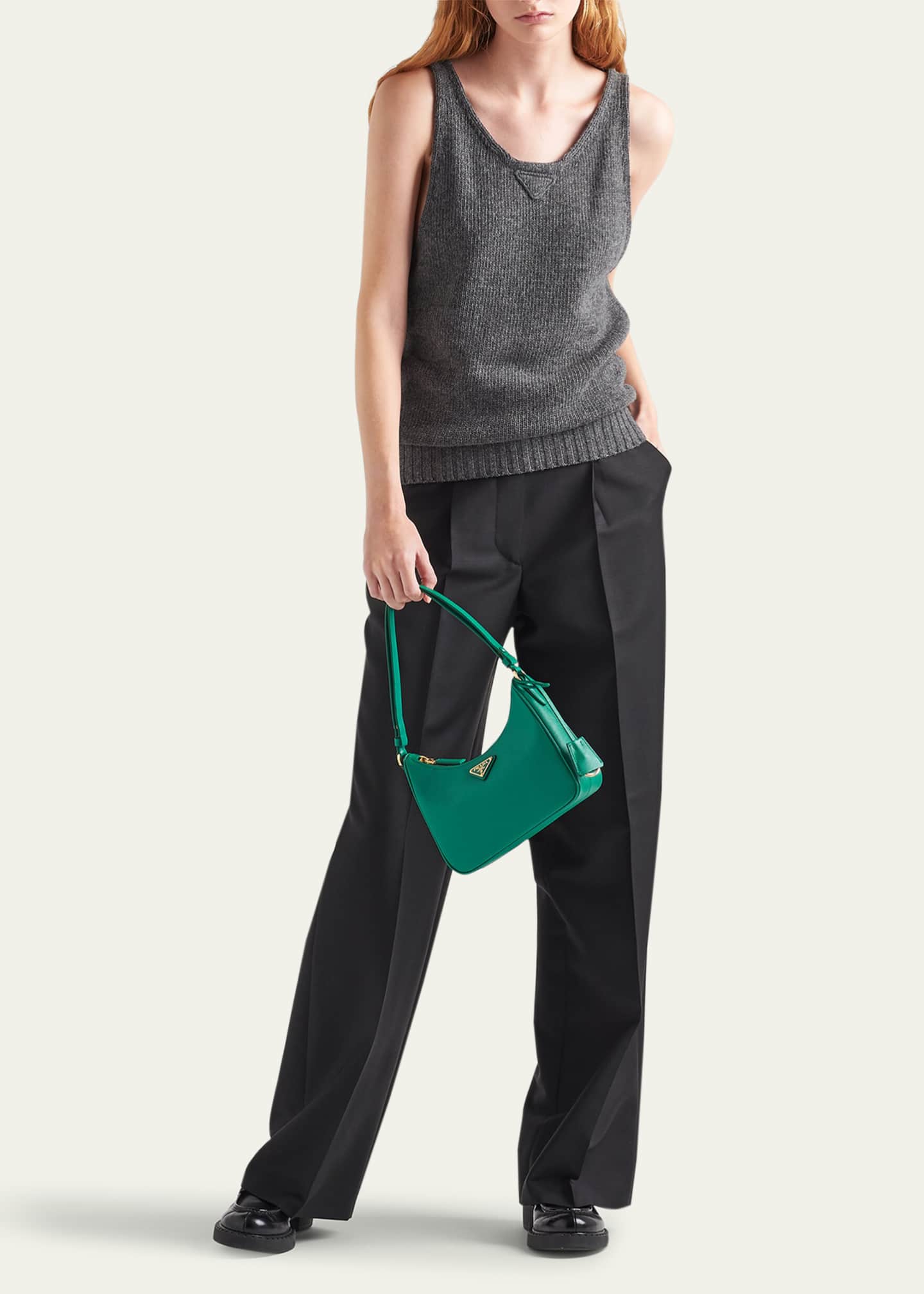 Prada Mini Saffiano Leather Shoulder Bag with Adjustable Strap Image 5 of 5