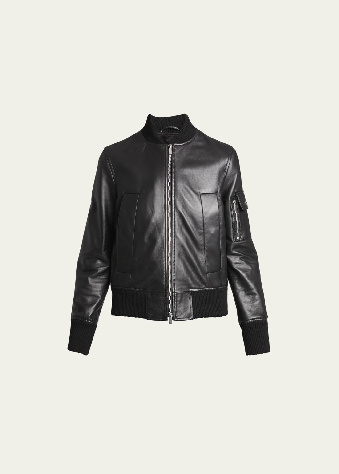 Proenza Schouler White Label Mika Leather Bomber Jacket Image 1 of 5