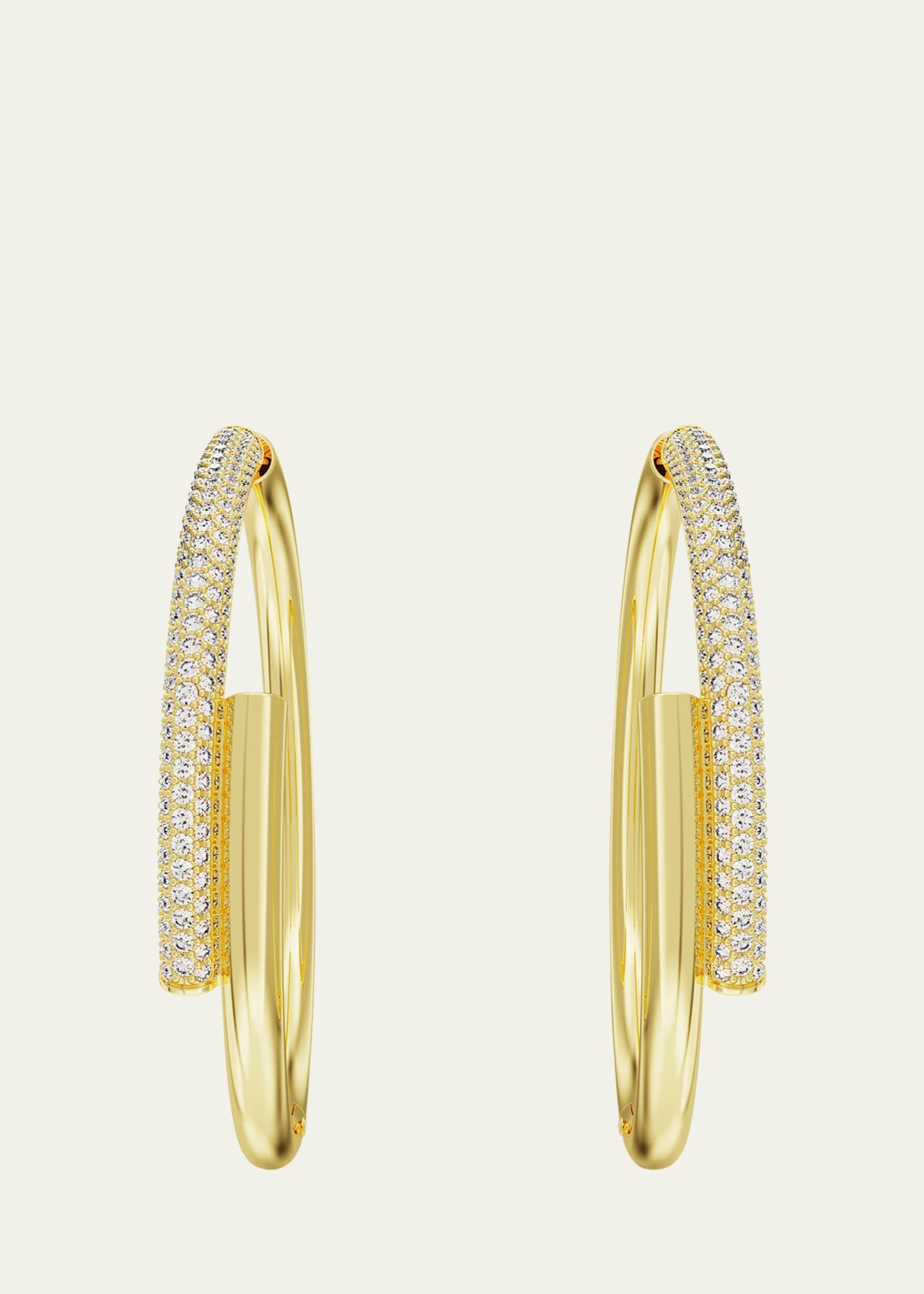 SWAROVSKI Dextera Crystal Pave Crossover Hoop Earrings Image 3 of 5
