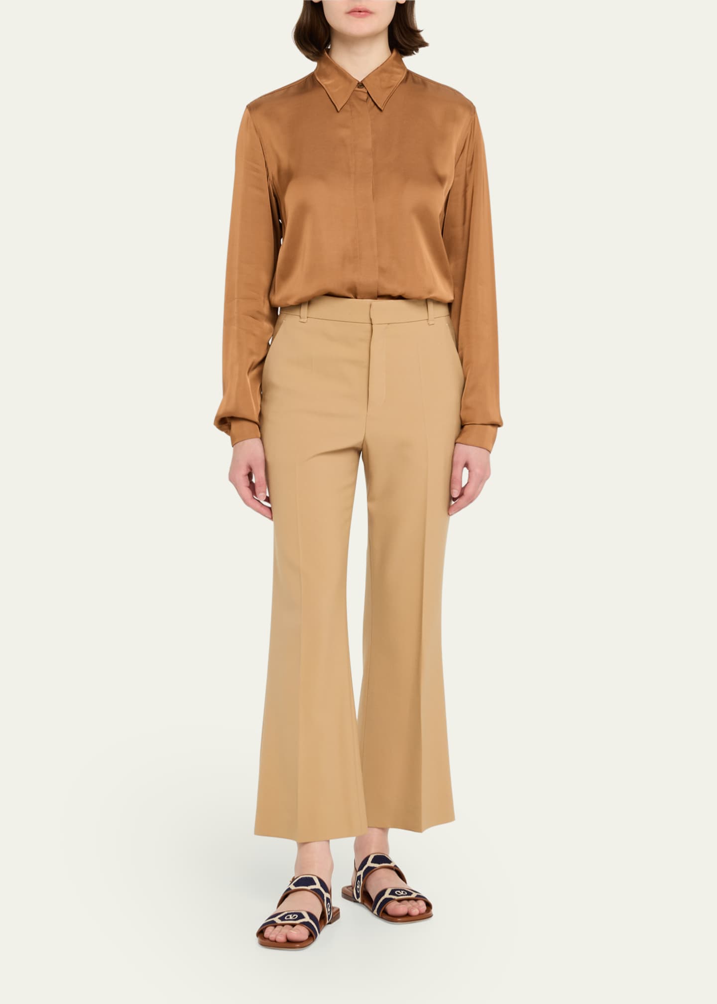 Valentino Garavani Embroidered Leather Summer Slingback Sandals Image 3 of 6