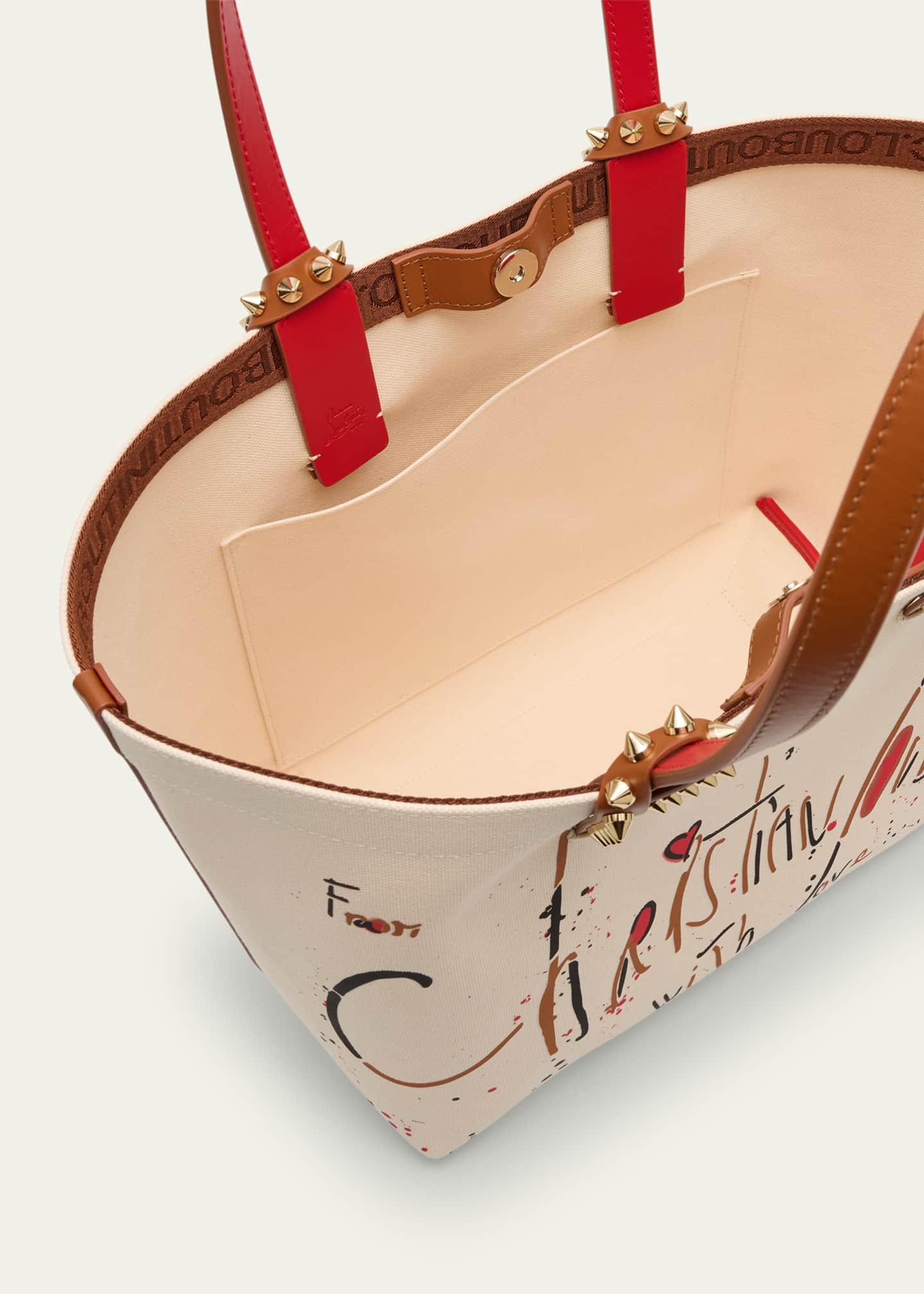 Christian Louboutin Cabata Small Beach Splash Logo Tote Bag Image 4 of 6