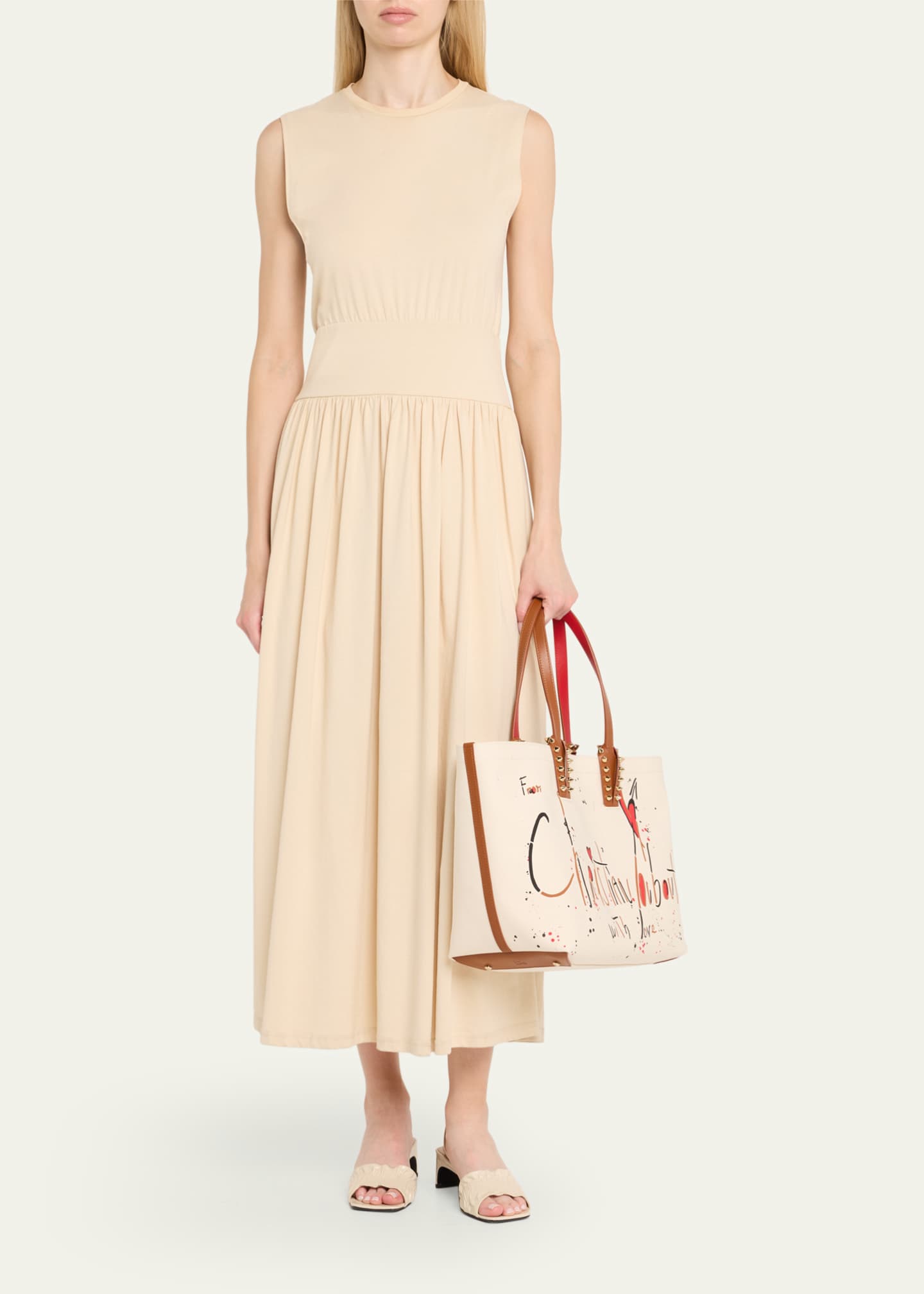 Christian Louboutin Cabata Small Beach Splash Logo Tote Bag Image 5 of 6