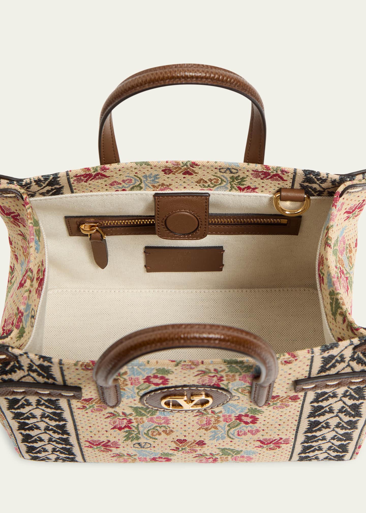 Valentino Garavani Antibes Small Brocade Tote Bag Image 3 of 3