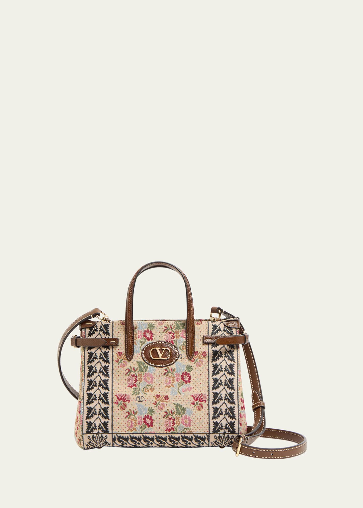 Valentino Garavani Antibes Small Brocade Tote Bag Image 1 of 3